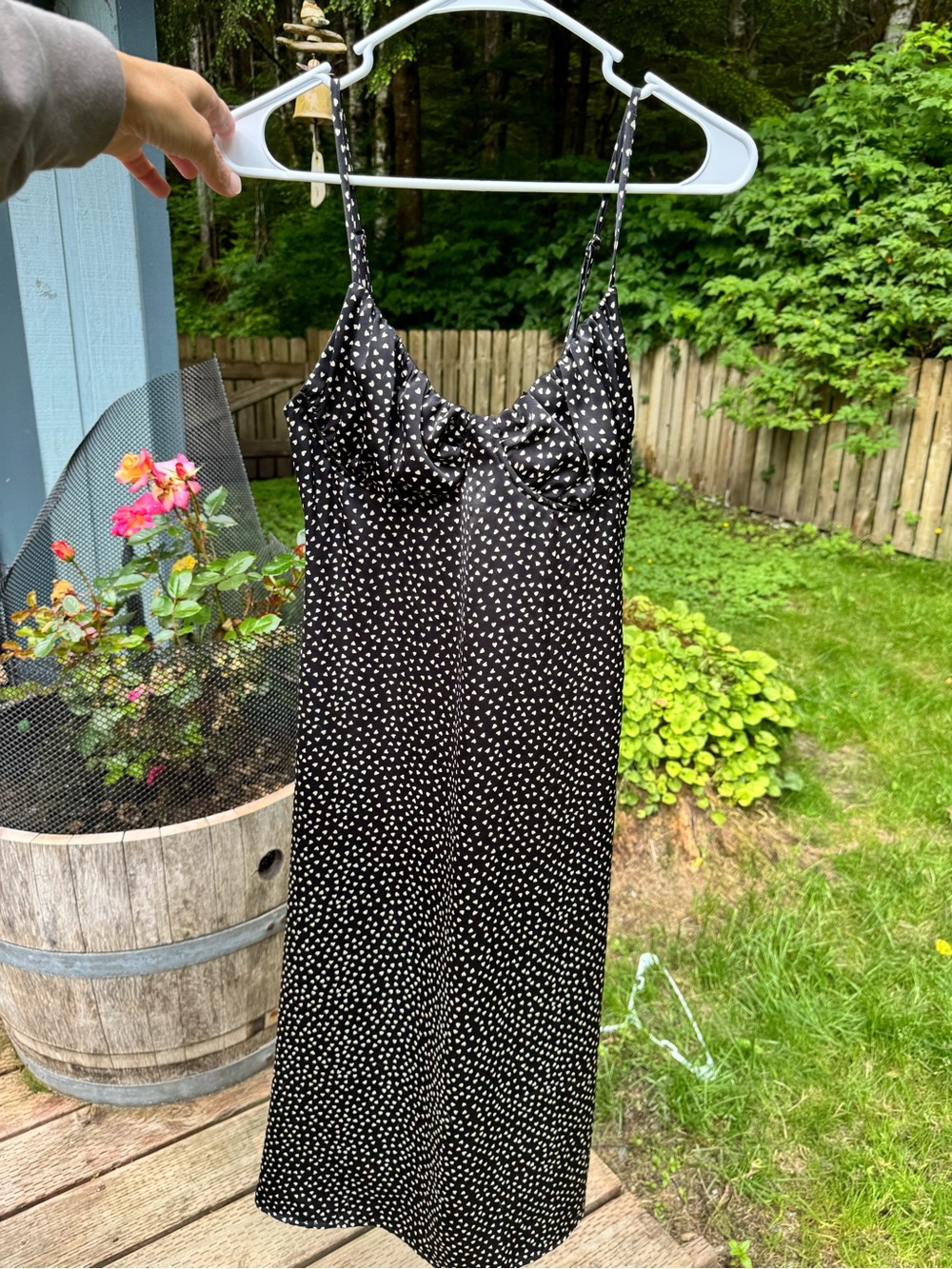 Black Polka Dot Slip Dress hearts